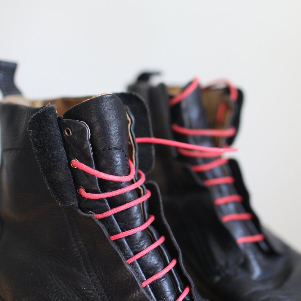 John Fluevog vintage black Leather lace up ankle Boots mens 11 - Picture 8 of 11